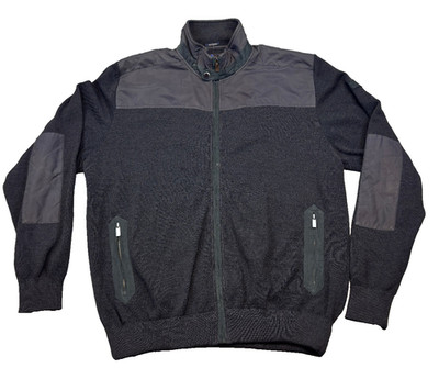 vtg Y2K Paul & Shark Jacket Men's 2XL XXL Black Virgin Wool Yachting Full Zip