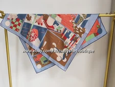 2025 Sallys 18 Momme Twill Silk Wrap Scarf Cartoon Print Square Stole Shawl 35"