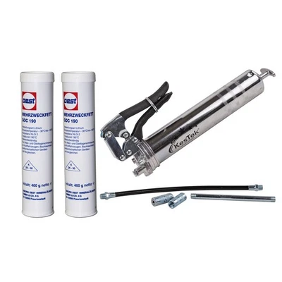 Mehrzweck Einhand Fettpresse EFP400 Set mit 2x Schmierfett IXELON GOC190 400g - Bild 1 von 4
