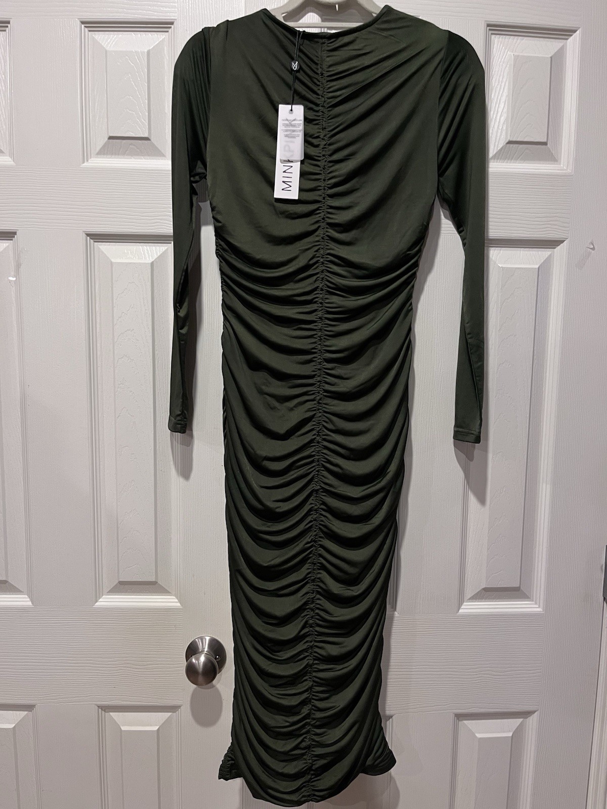 Maxi Rouched Body Con Dress Women S Olive Green Fairy Mermaid Goth Witchy