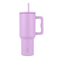 Kaffeebecher Isolierbecher Thermobecher 1200 Ml Becher Mit Strohhalm Lila