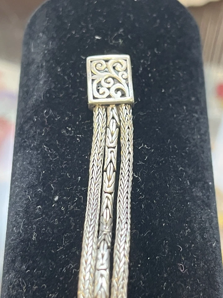 Brazalete Sarda de plata de ley 925 filigrana triple hilo 7” - ¡hermoso! Foto 4 de 4