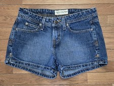 Arizona Jeans Co Hipster Denim Jean Shorts Size 3 Juniors Embroidered Pockets