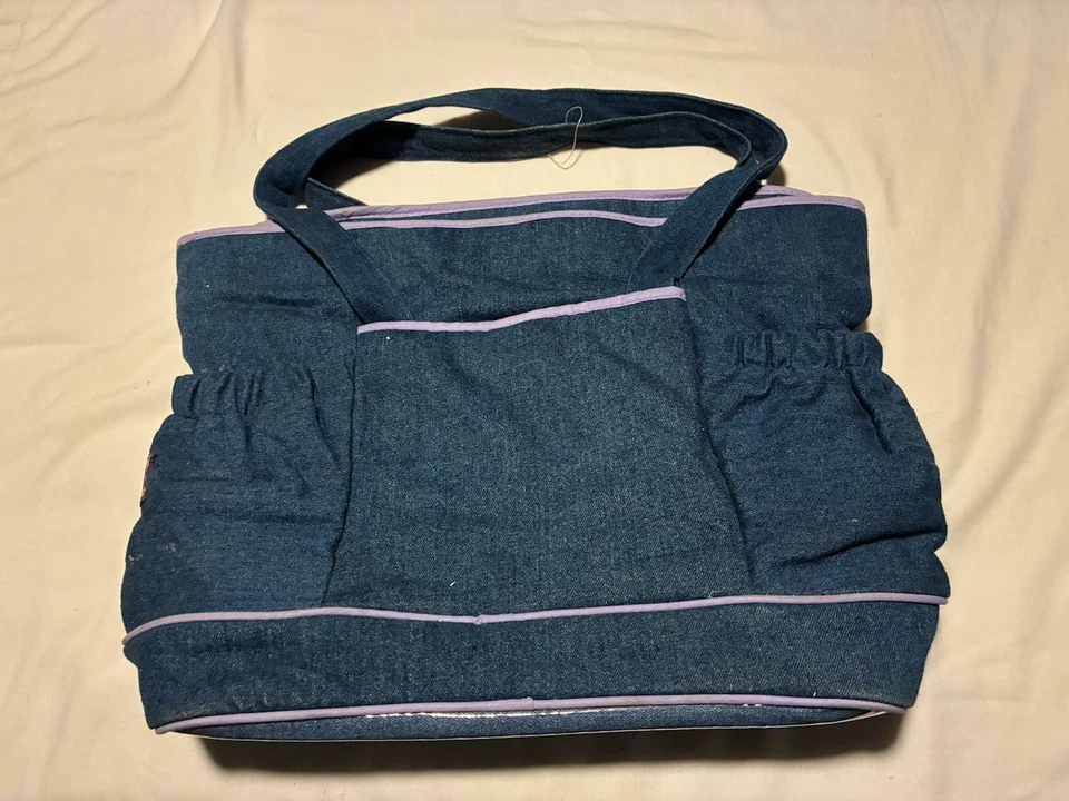 Fralda jeans vintage Winnie The Pooh fralda jeans e bolsa garrafa verifique fotos - Imagem 2 de 4