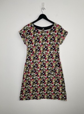Weird Fish Organic Cotton Dress Floral Printed Jersey Shift Tunic Pockets UK 12