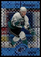 1999-00 SPx Radiance Blue Parallel Oleg Tverdovsky /100 Anaheim Mighty Ducks #7