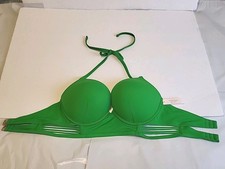 Victoria's Secret Swim Push Up Bikini Top Strappy NWT 34D Green