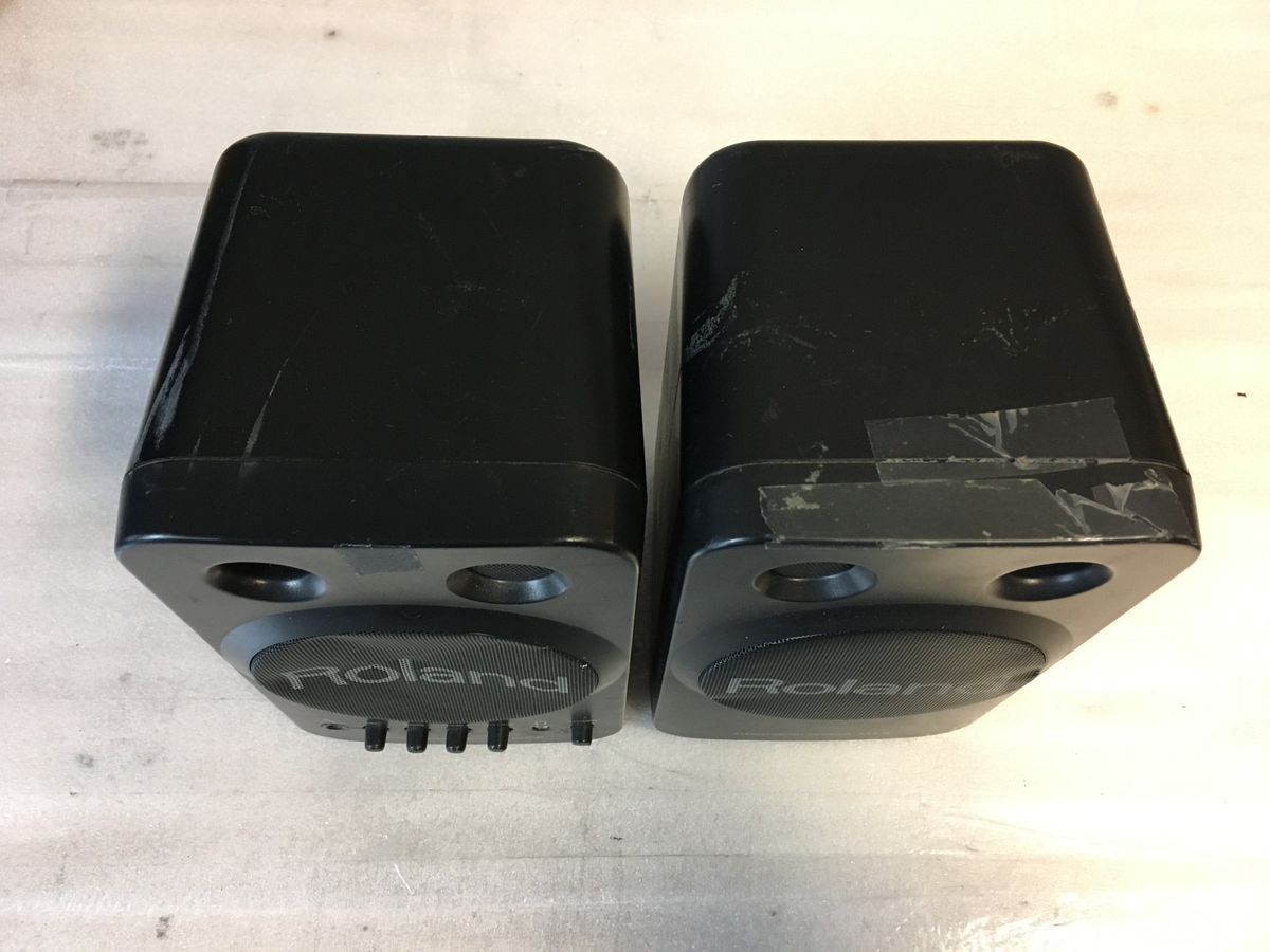 【O-706】Roland ローランド スピーカー MA-8 Roland MA 8 black Stereo Micro Monitor Speakers | eBay
