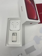 Original EMPTY Apple iPhone XR Red 64GB Retail Box w/ EarPods Wall Plug OEM