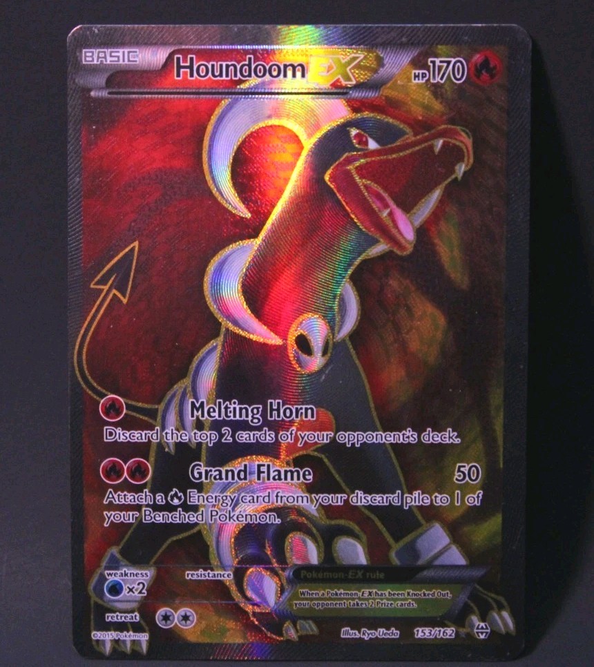 Pokémon Houndoom EX (Full Art) 153/162 Breakthrough Holo 2015 LP
