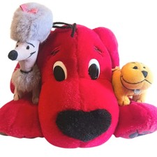 Clifford The Big Red Dog Plush T-Bone  Cleo Vintage 2002 Scholastic 12" RARE