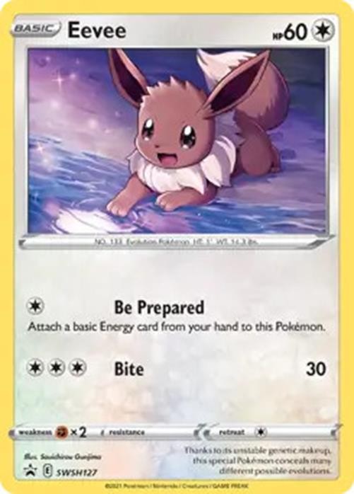 Eevee - SWSH127 - Pokemon Sword & Shield Promo Ultra Rare Holo Card NM
