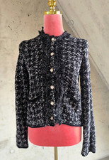 Zara Damen Tweedjacke Cardigan Perlen Pearls ...