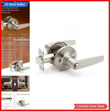 Door Lever Privacy Push Button Satin Stainless ANSI Grade 3 Reversible Latch