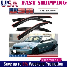 For 96-2000 Honda Civic Sedan 4dr JDM Window Visors Rain Guards Deflectors 