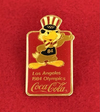 **VINTAGE** 1984 Los Angeles Olympics Coca-Cola Pin with Sam the Eagle Mascot