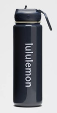 NEW w/ TAGs-Lululemon Back to Life 24oz Sport Bottle Straw Lid Shine Club Blue 