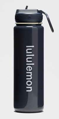 NEW w/ TAGs-Lululemon Back to Life 24oz Sport Bottle Straw Lid Shine (Club Blue)