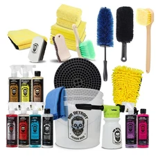 Mr. Detroit - 24pc Auto Detailing Kit – Foam Cannon, Towel, Wheel Brush, Cleaner