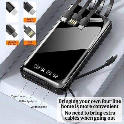 600000mAh Ultra-large Capacity Fast-Charging Portable Power Bank NIFFPD