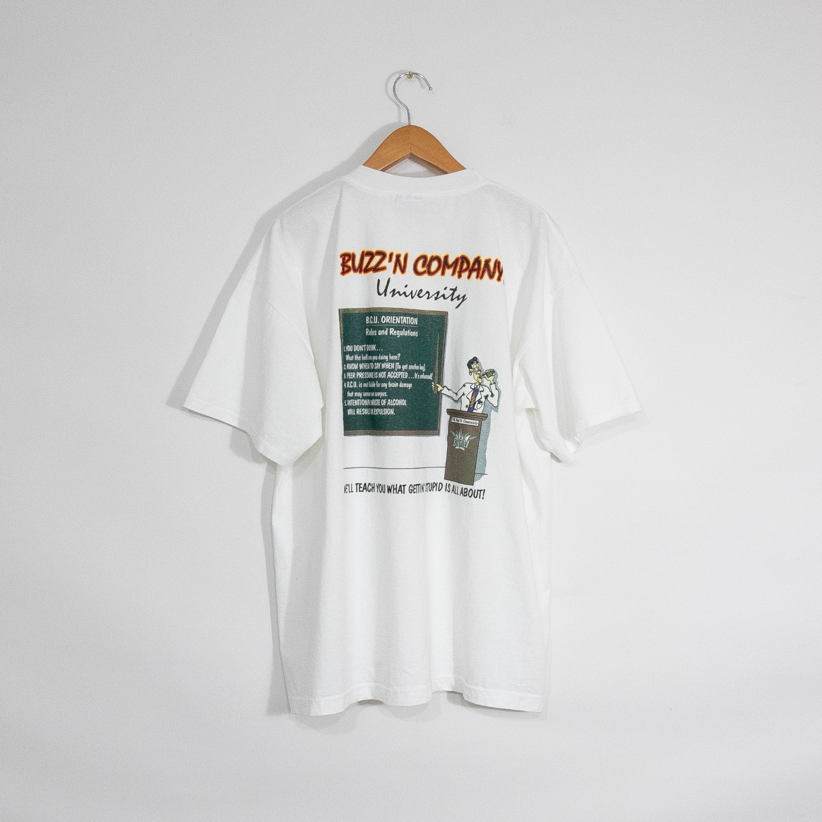 Vintage 90s Buzz'n Company Funny Drinking T Shirt 2XL - Univ