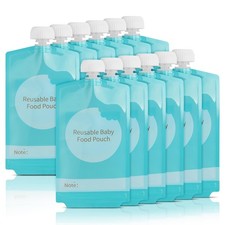 Reusable Baby Food Pouches - 12PCS 7oz Refillable Storage for Kids Toddlers - Wa