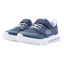 Image of Skechers Glide-Step Flow Boys Trainers in Navy and White