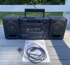 Vintage Sony Radio Cassette-Corder Boombox: CFS-1025 Cord, Batteries Manual