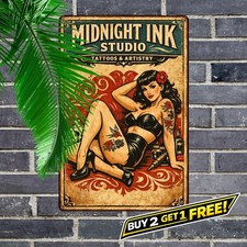 Tattoo Parlor Retro Metal Tin Sign Room Home Wall Art Plaque 8x12