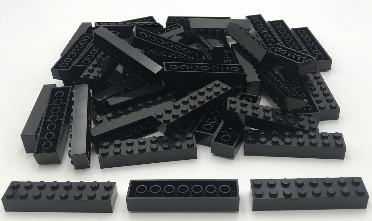 Lego 50 New Black Bricks x Studs Building Blocks Pieces UK