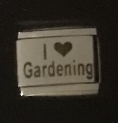 I Heart Love Gardening Laser Italian Charm Link 9MM K18