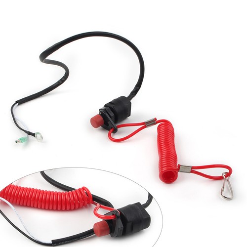Universal Boat Outboard Engine Motor Kill Stop Switch With Safety Tether Lanyard