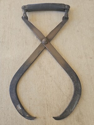 Antique All metal, single handle Claw Hook Ice Tongs
