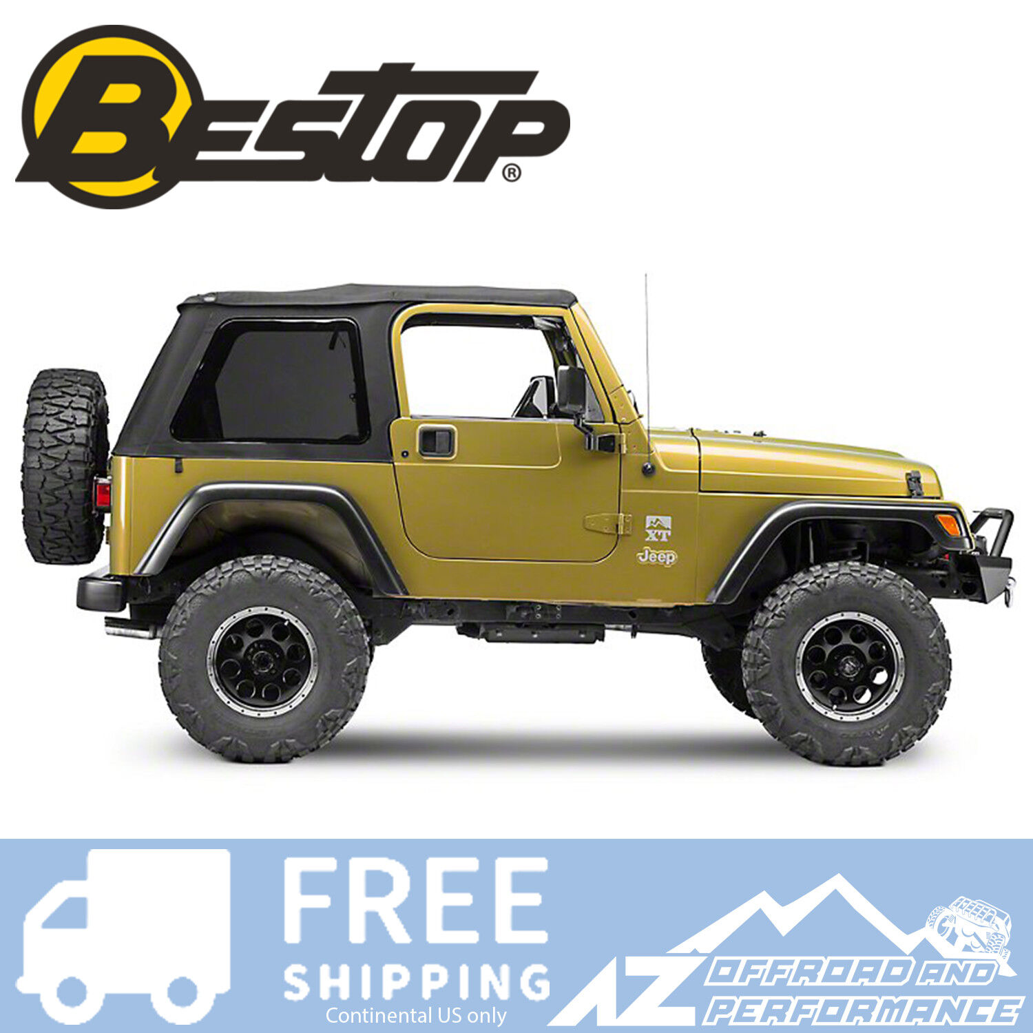 Bestop Trektop NX Black Twill Tint Windows No Doors For 97-06 Jeep Wrangler  TJ | eBay