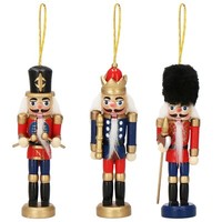 Nussknacker-AnhäNger 3 Stk. Figuren Aus Holz 4X13 Cm Weihnachten Deko-Figuren