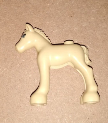 1x Lego Friends Tier Pferd beige klein Augen weiß Fohlen Stute Hengst 11241pb02