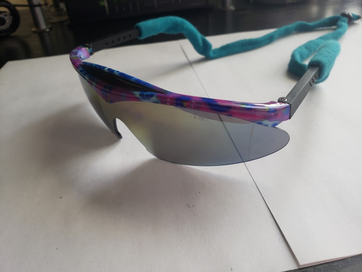 Vintage 80s 90s Uvex Teal Turquoise Shield Sunglasses W/Case RARE! ??Vintage 80s 90s Salice Sunglasses Shield Teal Turquoise  main image 4