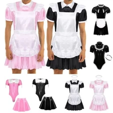 Mens Sissy French Maid Costume Outfits Clubwear Halloween Cosplay Fancy Dress