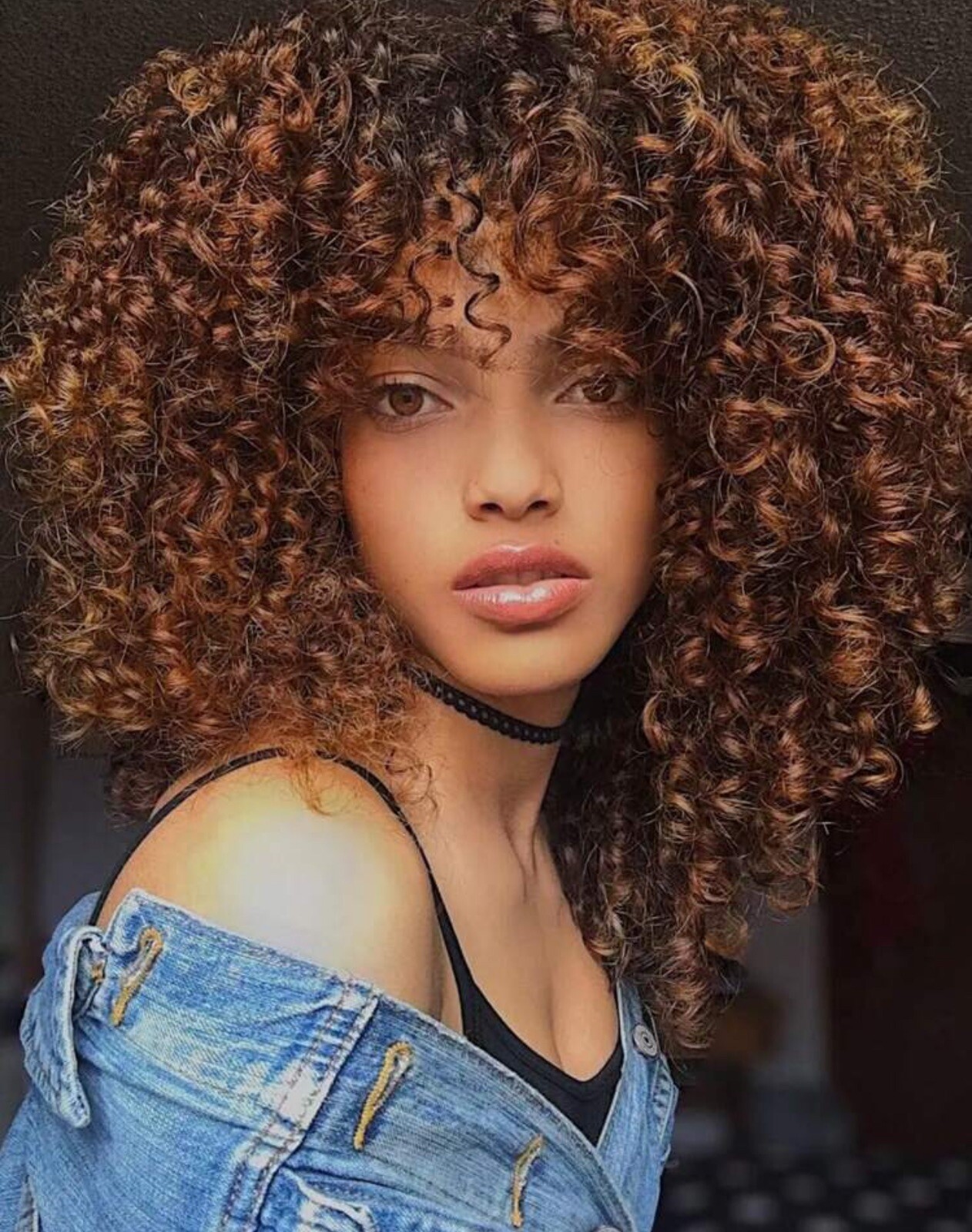 Perruque afro frisée synthétique à mémoire de forme courte 35cm brun foncé et 4 bonnets