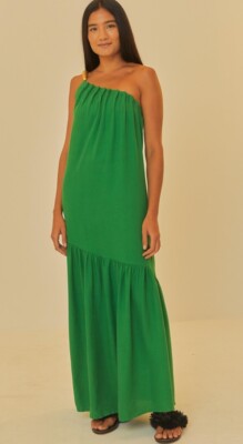 FARM RIO GREEN LINEN BLEND ONE SHOULDER LONG DRESS GOLDEN FISH DETALS SIZE UK 8 | eBay UK FARM RIO GREEN LINEN BLEND ONE SHOULDER LONG DRESS GOLDEN FISH DETALS SIZE UK 8 | eBay UK