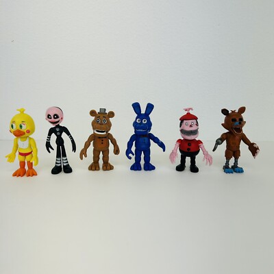 Lot of 6 FNAF Five Nights At Freddy's 4 Inch Vinyl Action Figures