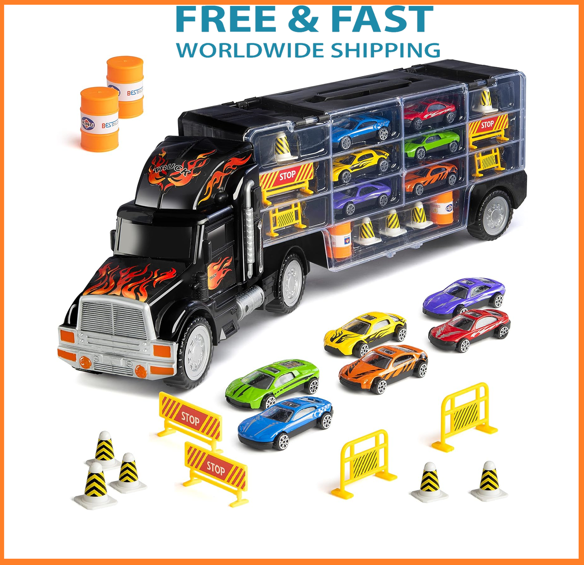 WolVol 5722633 1:8 Scale Car Carrier Truck Toy for sale online | eBay