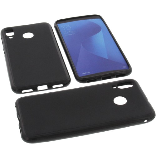 Tasche f. Asus Zenfone Max M1 ZB555KL Handytasche Schutz Hülle TPU Gummi Schwarz