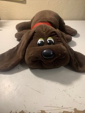 2019 Pound Puppies Dark Brown Red Collar 18 Stuffed Dog Plush Toy Pre-Named