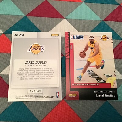 Jared Dudley #238 Lakers 1 of 340 made West Champions 2019-20 PANINI INSTANT