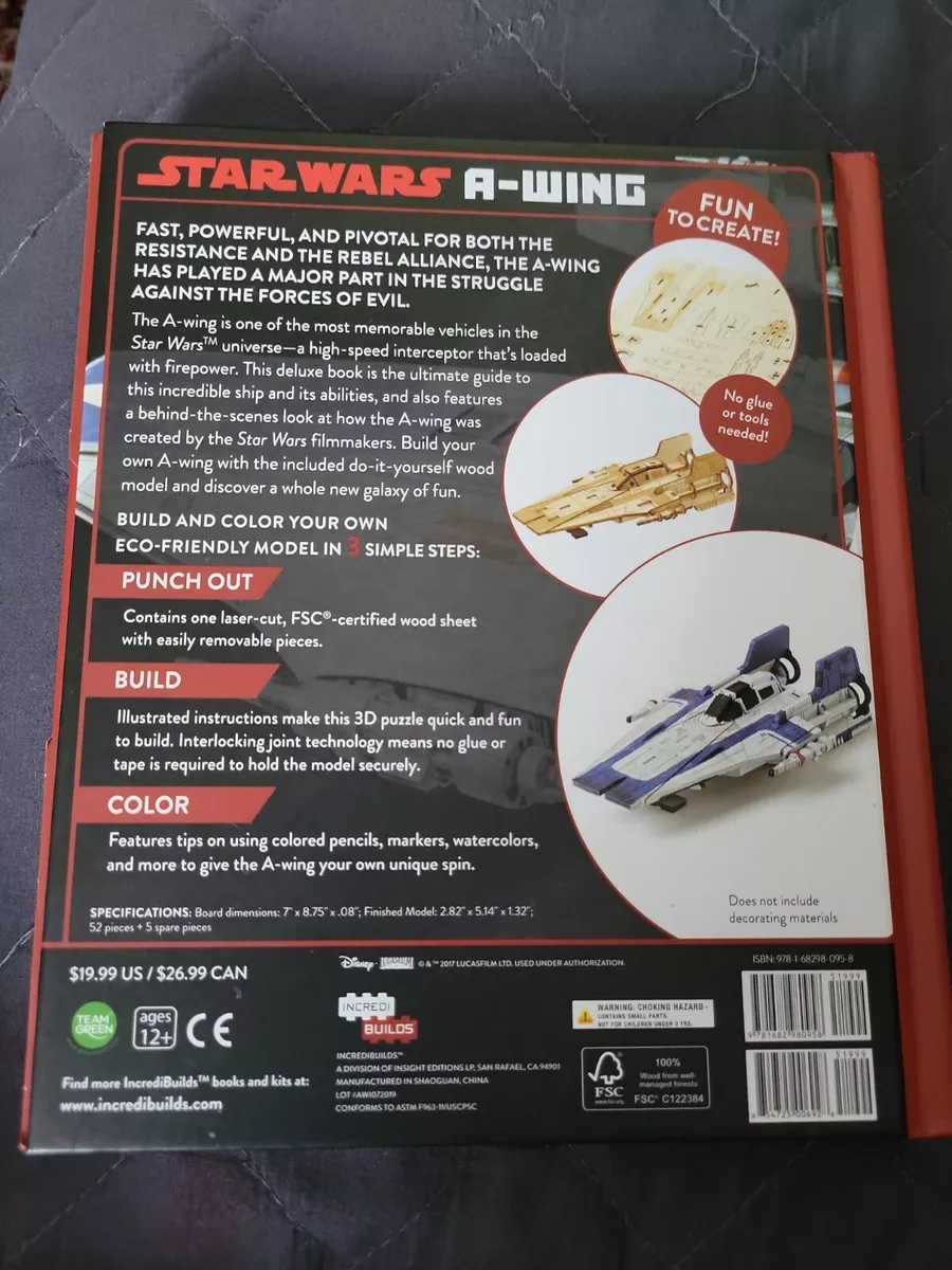 Incredibuilds: Star Wars Last Jedi: A-Wing 3D wood model and book