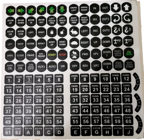 (QTY:1)Magnetek Radio Remote Control Transmitter Motion MOBILE Push Button Label