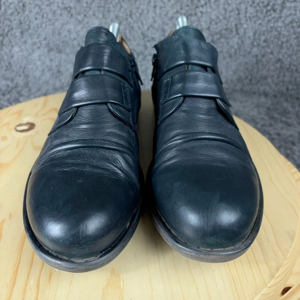 Zapato Oxford Miz Mooz Liam Mujer 11 Cuero Negro Doble Correa Hecho en Portugal Foto 2 de 4