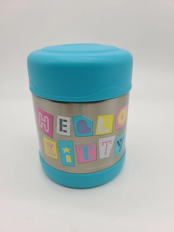 Raro Hello Kitty 10 onzas tarro de comida termo azul y acero inoxidable Foto 2 de 4