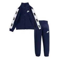 Nike Toddler Boy's Navy Logo Taping Tricot Tracksuit Set 7MG796-U90 Size 2T